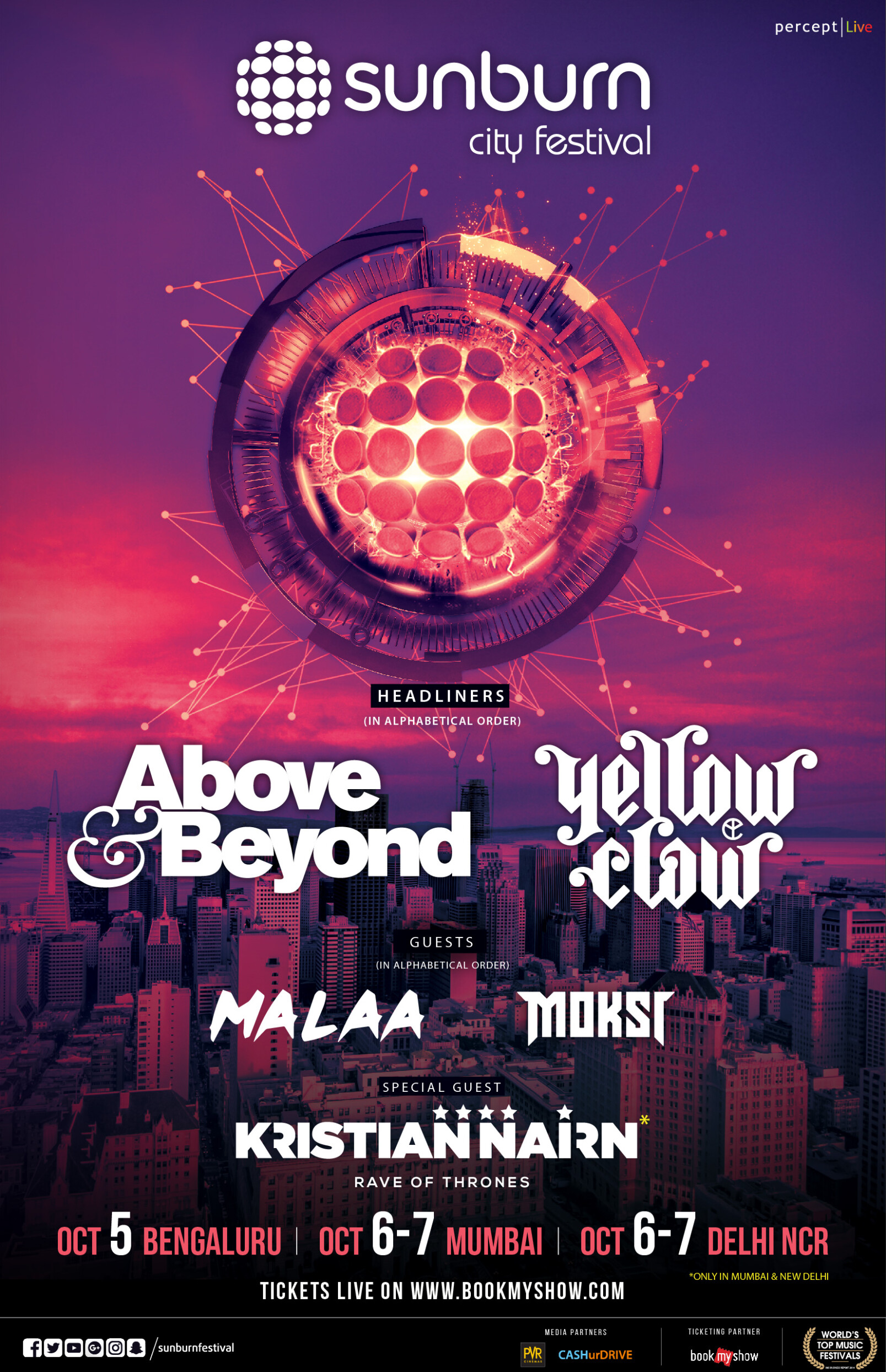 Sunburn City Festival to be held in Mumbai on October 6 and 7, 2018