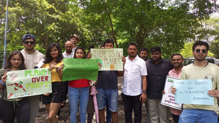 Mumbaikars Partake In Peaceful Protest Against Controversial Metro 3 Car Shed Site At Aarey Mumbaikars Partake In Peaceful Protest Against Controversial Metro 3 Car Shed Site At Aarey