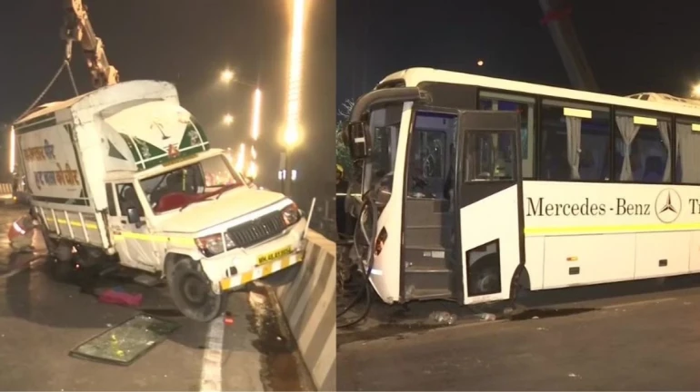 Mumbai: Head-on collision between Mercedes Benz bus and tempo on WEH; 1 dead Mumbai: Head-on collision between Mercedes Benz bus and tempo on WEH; 1 dead