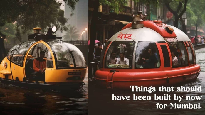 मुंबईच्या तुंबईवर भन्नाट जुगाड, AI आर्टिस्टची आयडियाची कल्पना