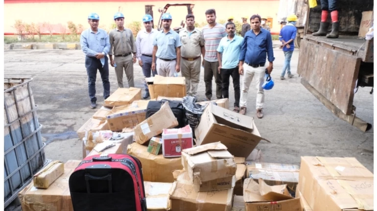 Mumbai Airport Customs destroys 3700 kgs of seized cigarettes Mumbai Airport Customs destroys 3700 kgs of seized cigarettes