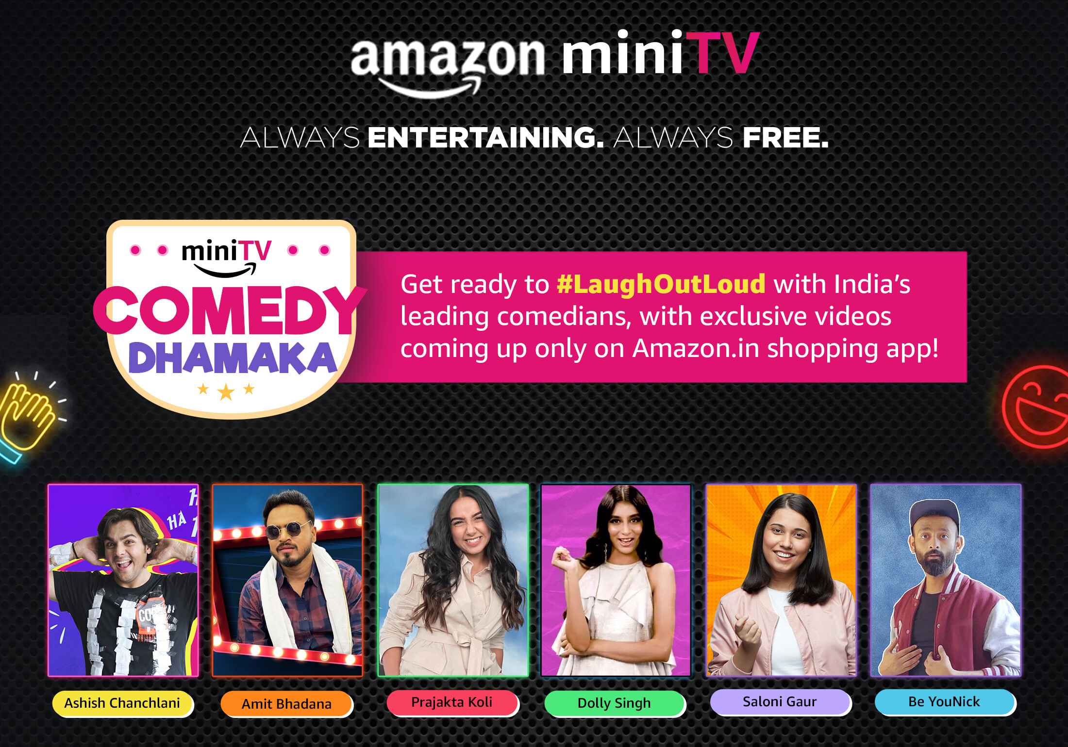India's top 6 comedians are set to entertain you with Amazon’s free video entertainment service
