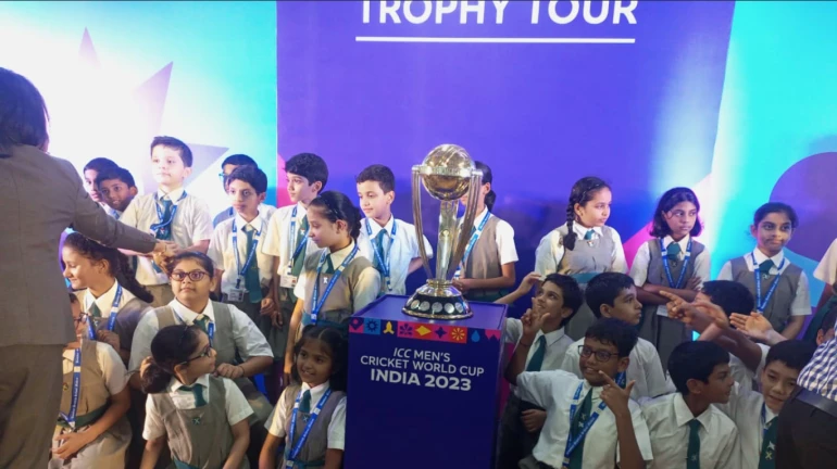 माहिम : बॉम्बे स्कॉटिश स्कूलमध्ये पोहोचली 'ICC क्रिकेट वर्ल्ड कप' ट्रॉफी, पहा पहिली झलक