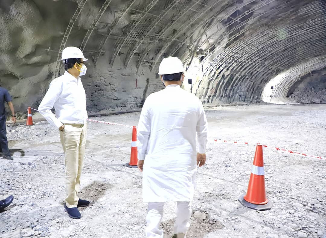 In Pics: CM Uddhav Thackeray reviews the progress of tunnel work on Mumbai-Pune Expressway