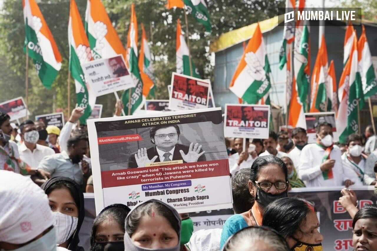 अर्णब गोस्वामीविरोधात वरळीत उग्र आंदोलन!