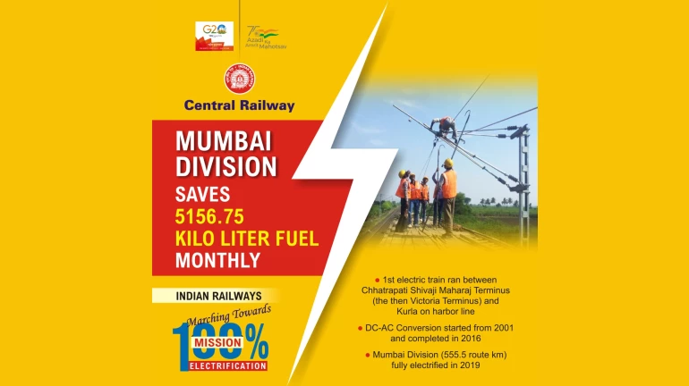 Mumbai: 100% Electrification by CR saves INR 556.56 crores annually