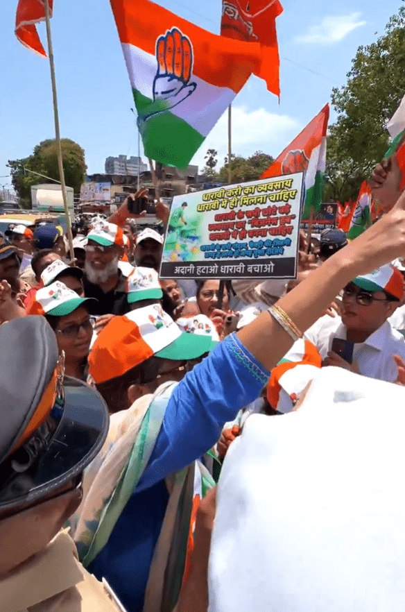 Mumbai: Dharavi Residents Protest, Demand 500 sq ft Homes; Raise Slogans Against Adani Project