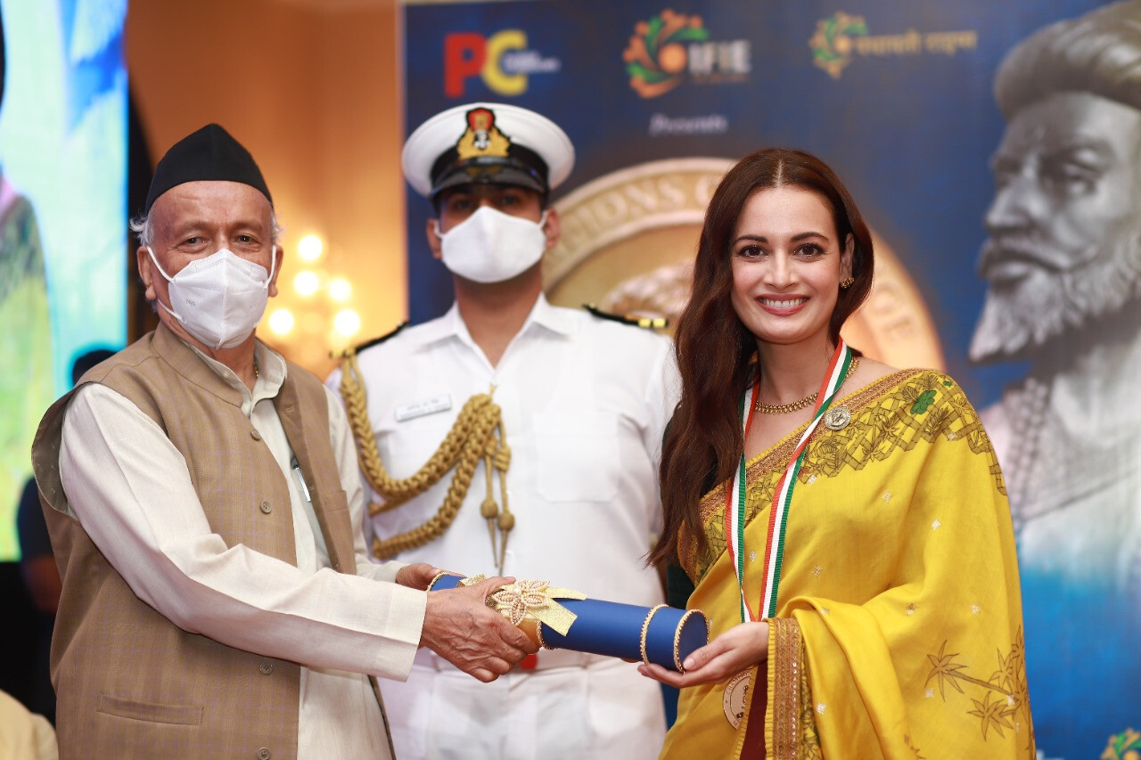 Dia Mirza awarded for her exemplary contribution to social welfare in Maharashtra