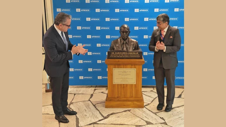 Dr. Babasaheb Ambedkar's statue unveiled at UNESCO headquarters Dr. Babasaheb Ambedkar's statue unveiled at UNESCO headquarters