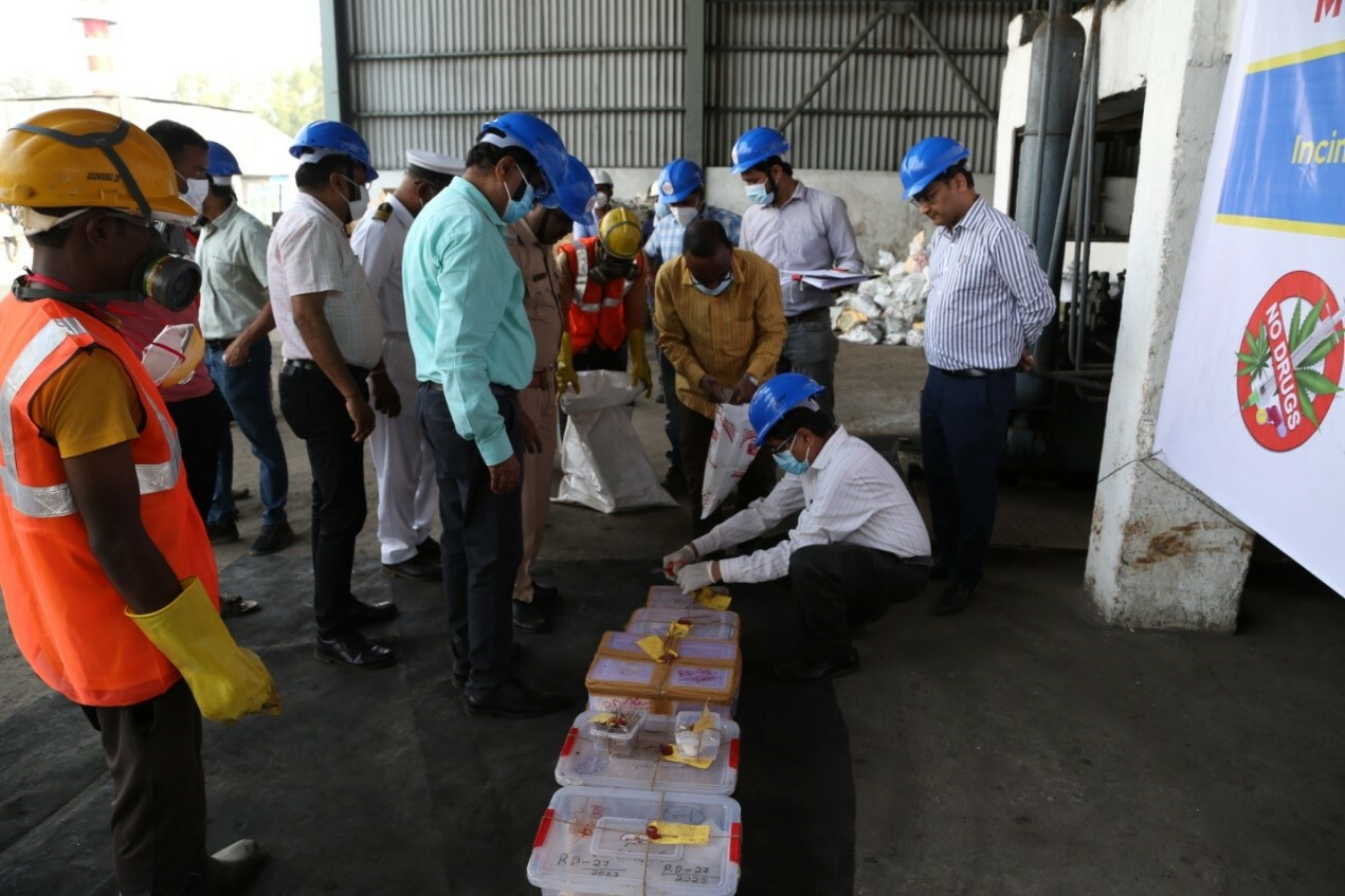 Narcotics drugs worth INR 410 Cr destroyed by Mumbai Customs at Taloja