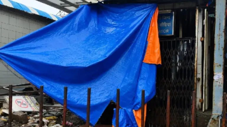 Dombivli Station Escalator Shut After Rainwater Damage Dombivli Station Escalator Shut After Rainwater Damage