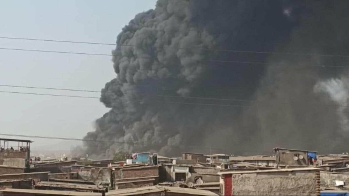 Massive fire breaks out at a scrapyard in Mumbai's Mankhurd