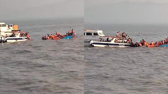 1 died, over 65 passengers rescued as ferry sinks near Gateway of India; rescue ops underway