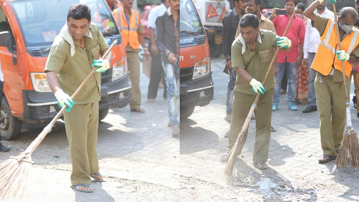 'नशीबवान' भाऊची स्वच्छता मोहीम!