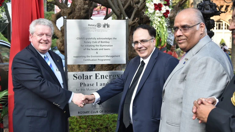Rotary International President-elect Inaugurates the Initiation of Façade Illumination supported by the Rotary Club of Bombay at CSMVS Rotary International President-elect Inaugurates the Initiation of Façade Illumination supported by the Rotary Club of Bombay at CSMVS