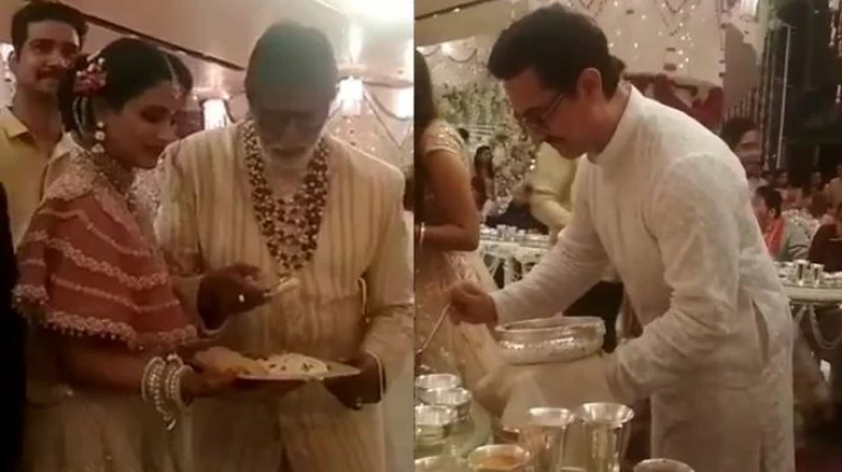 अमिताभ-आमिर ने ईशा अंबानी की शादी में मेहमानों को परोसा खाना