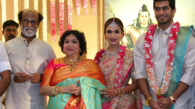 Soundarya Rajinikanth ties the knot with Vishagan Vanangamudi in a grand ceremony Soundarya Rajinikanth ties the knot with Vishagan Vanangamudi in a grand ceremony