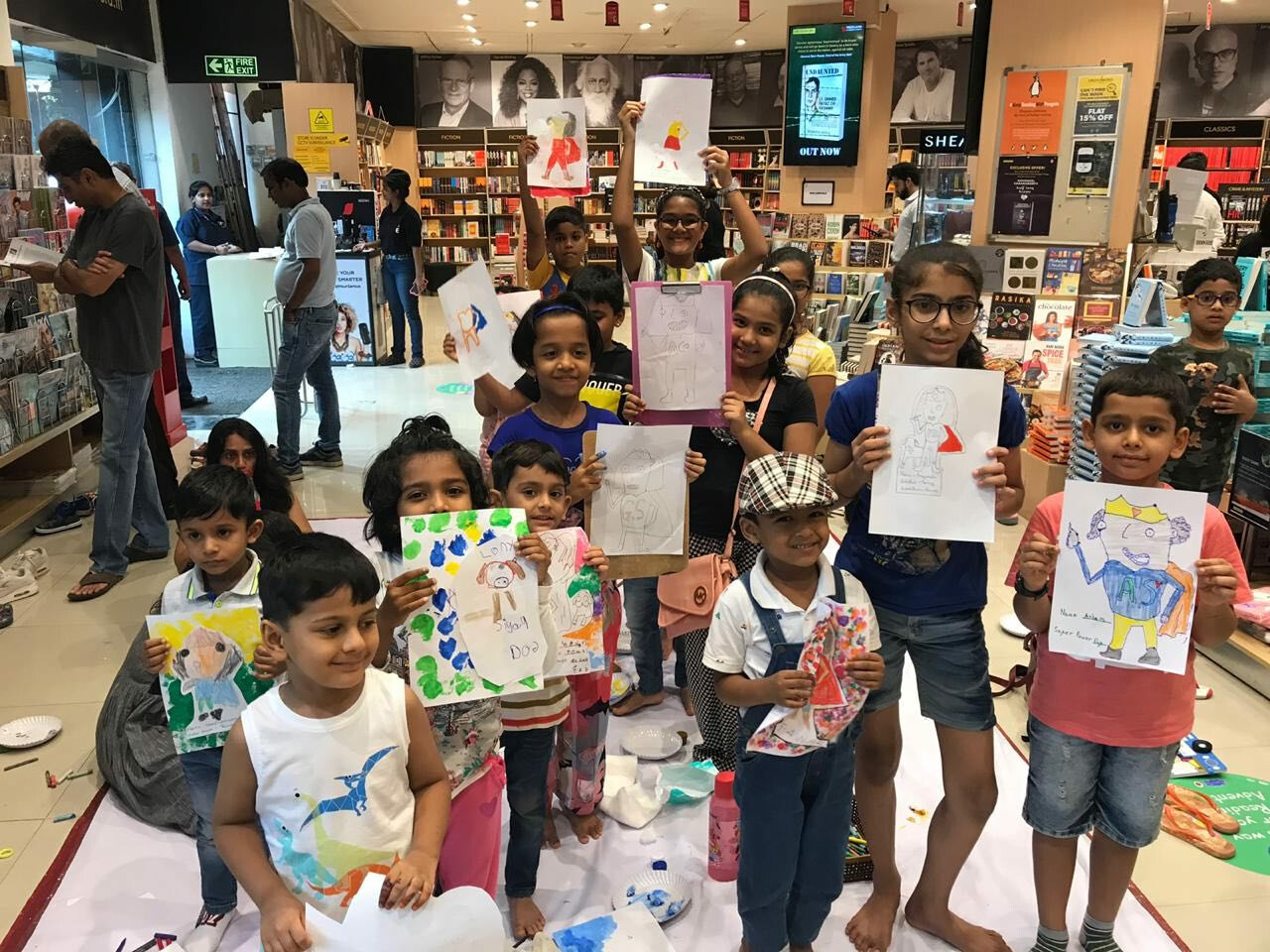 Kids Joined In For Some Fun Story-telling and Lots of Doodling with Shamika Chaves at Crossword Bookstores