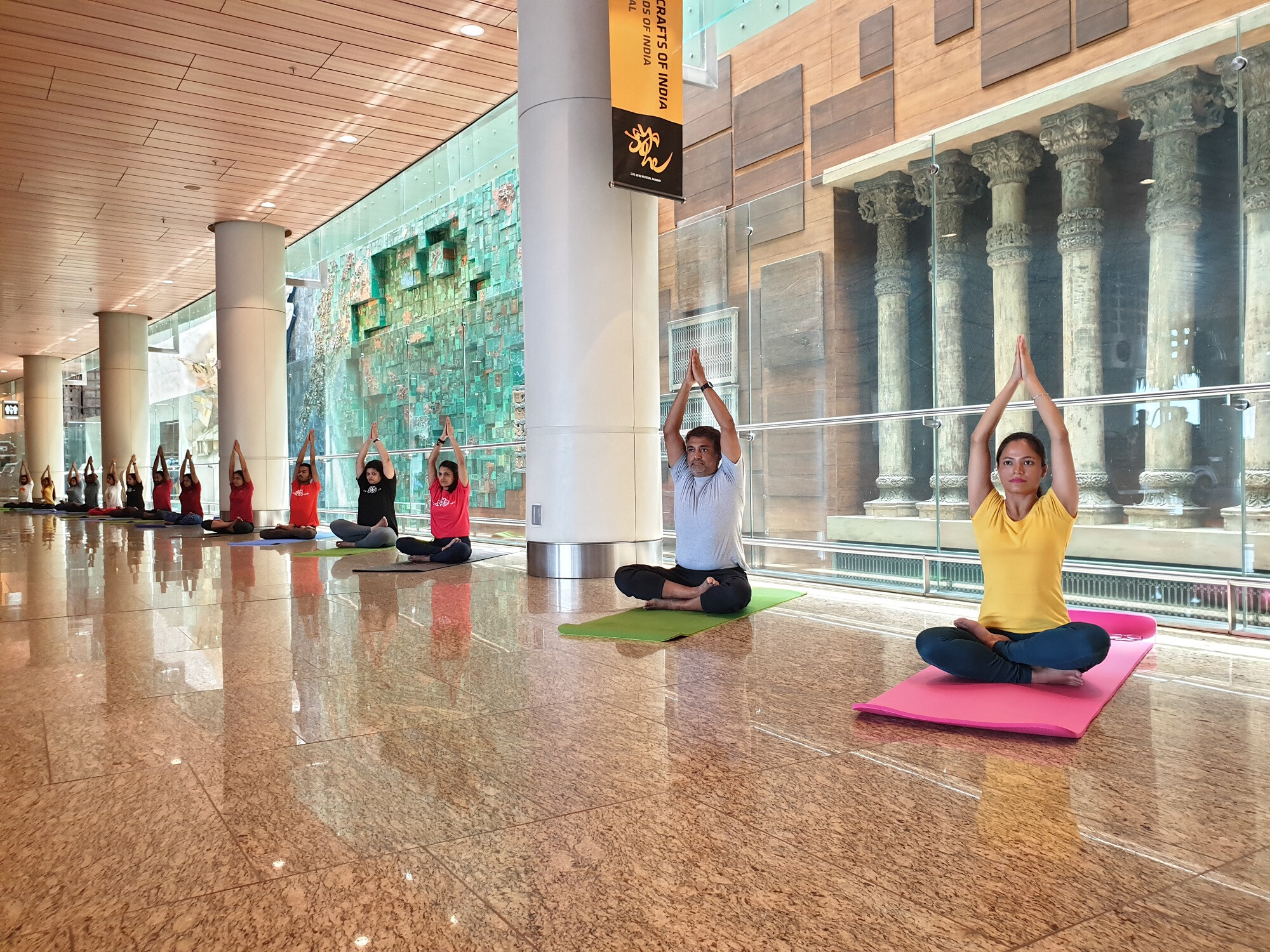 Mumbai International Airport Revives Indian Culture And Art Through Yoga By The Art Wall