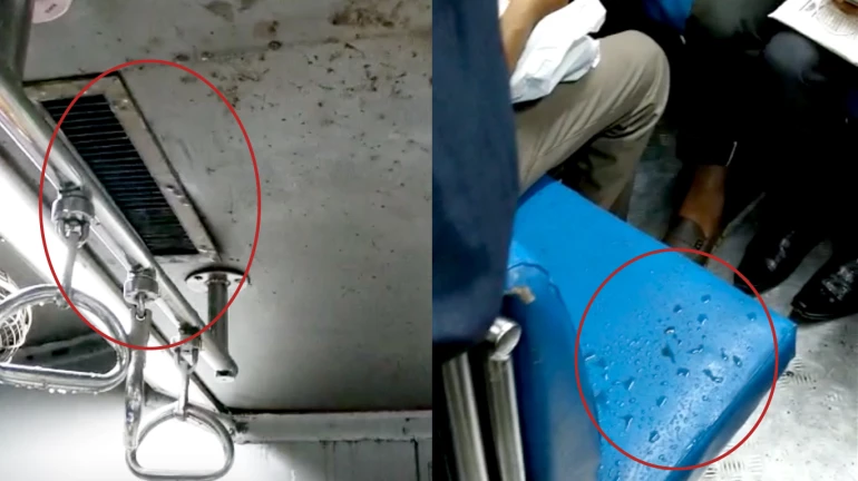 जब मुंबई लोकल के भीतर 'टिप-टिप बरसा पानी'! जब मुंबई लोकल के भीतर 'टिप-टिप बरसा पानी'!