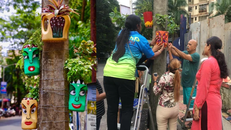 When Waste Cans Turn Into Canvases and Creates A Vertical Garden