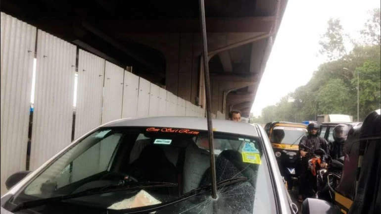 Mumbai fashion designer in a cab survives an eight-foot long iron rod that fell from JVLR flyover