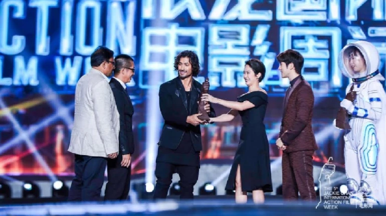 Vidyut Jammwal receives awards for Junglee at the Jackie Chan International Film Week