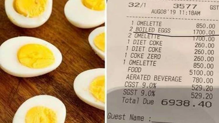 दो अंडे और दो ऑमलेट का बिल 3400 रुपये!