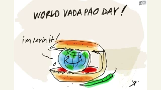 Cartoon on world vada pav day famous mumbai street food | वर्ल्ड वड़ा पाव डे Cartoon on world vada pav day famous mumbai street food | वर्ल्ड वड़ा पाव डे