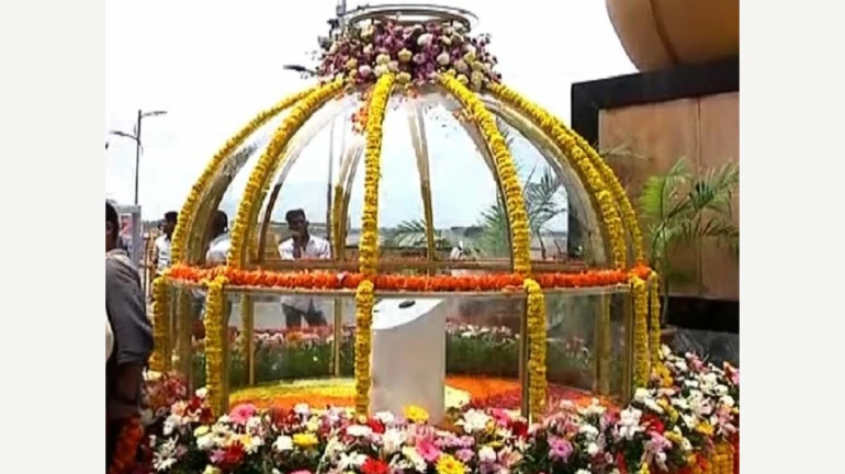 Ramdas Athawale inaugurates Akhand Bhim Jyoti at Chaityabhoomi