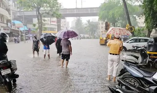 मुंबई में तेज बारिश, रेलवे और बस सेवा फिलहाल सामान्य