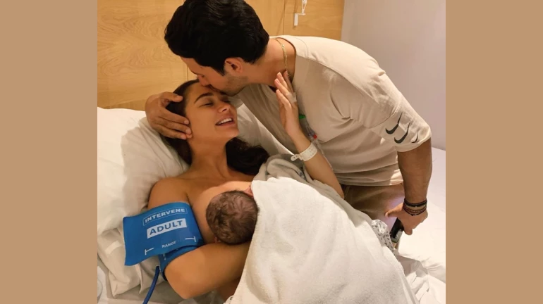 Amy Jackson's shares first picture with her newborn Andreas