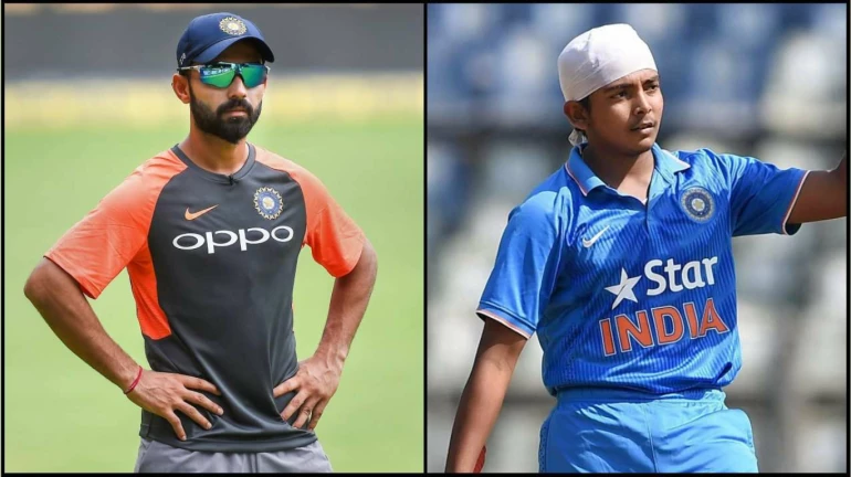 रहाणे, पृथ्वी शॉ मुंबईच्या संघात रहाणे, पृथ्वी शॉ मुंबईच्या संघात