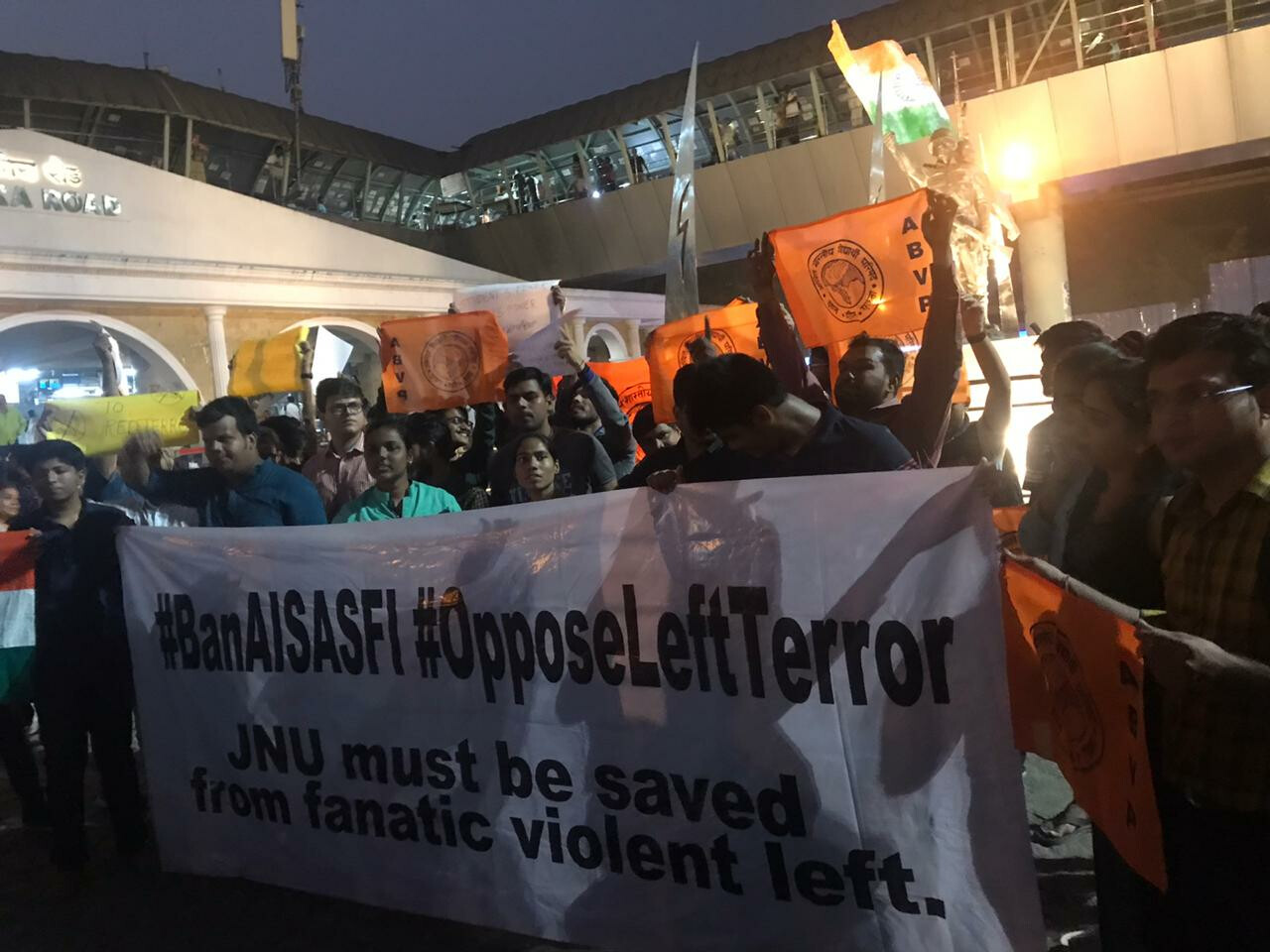 ABVP accuses left organisations for JNU violence, protest in Mira-Bhayandar