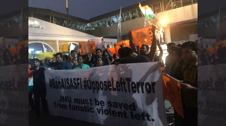 ABVP accuses left organisations for JNU violence, protest in Mira-Bhayandar