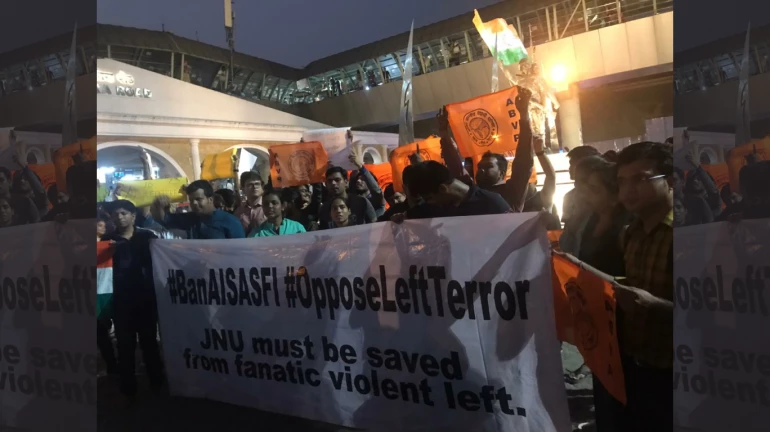 ABVP accuses left organisations for JNU violence, protest in Mira-Bhayandar ABVP accuses left organisations for JNU violence, protest in Mira-Bhayandar