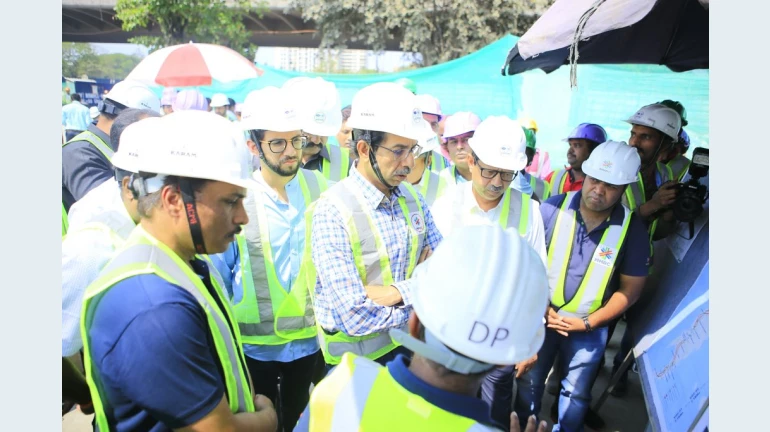 Uddhav Thackeray visits Metro-3 station Uddhav Thackeray visits Metro-3 station