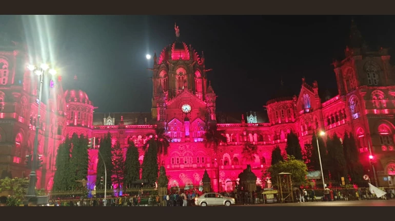 CSMT And BMC Building Lit Up Red To Spread Awareness About Anaemia