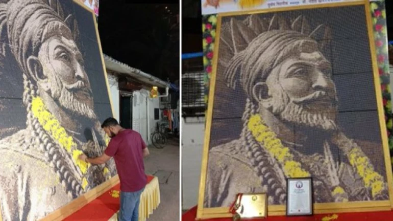 Mumbai artist registers world record by creating Chhatrapati Shivaji Maharaj's portrait