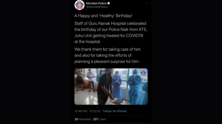 Here's how a Mumbai ATS officer under quarantine celebrated birthday in hospital