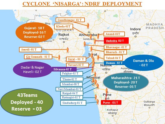 Cyclone Nisarga: 45 NDRF teams deployed in Maharashtra, Gujarat