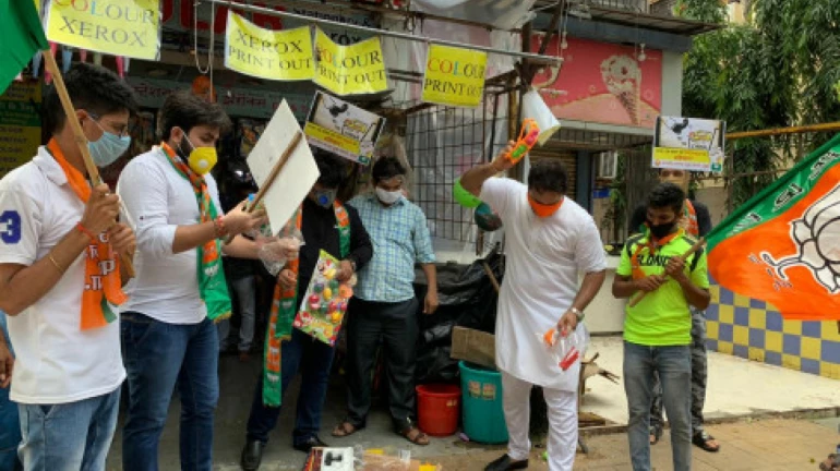 Boycott China: BJP Yuva Morcha vandalises a toy shop in Malad Boycott China: BJP Yuva Morcha vandalises a toy shop in Malad