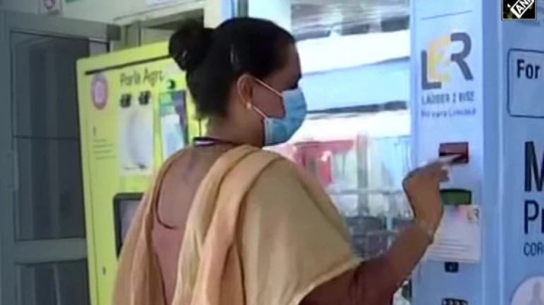 Vending machines for face masks, sanitizers and gloves at Dadar railway station