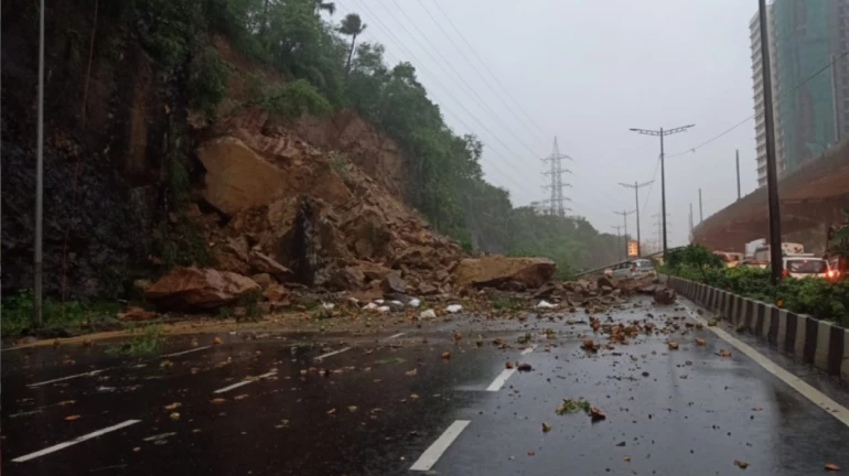 Mumbai Rains: Landslide reported near the Western Express Highway in Kandivali