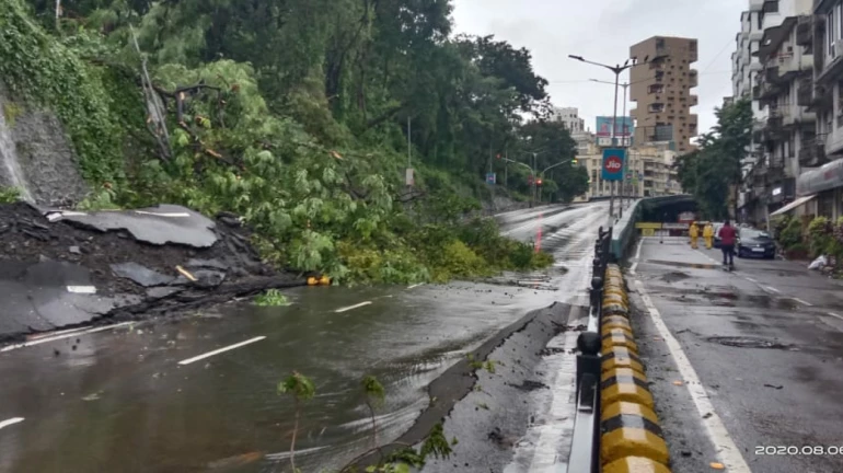 Wall Collapses At Pedder Road In South Mumbai Due To Heavy Rainfall Wall Collapses At Pedder Road In South Mumbai Due To Heavy Rainfall