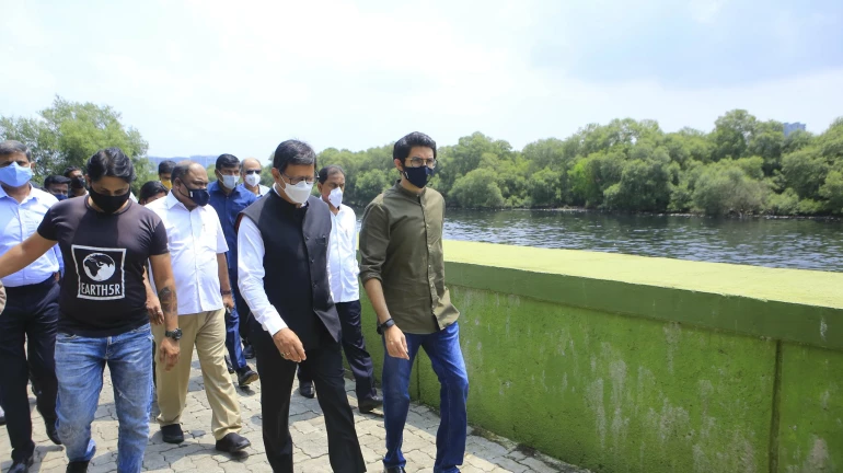 Aaditya Thackeray launches two projects aimed at cleaning Mithi river Aaditya Thackeray launches two projects aimed at cleaning Mithi river