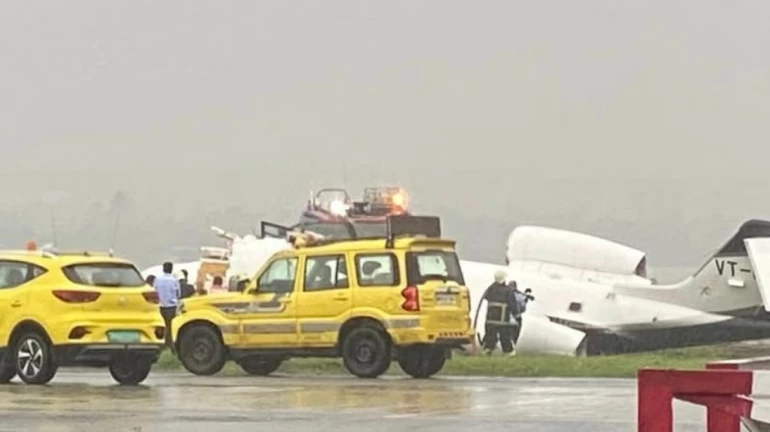 Private Jet With 8 Onboard Skids Off Runway At Mumbai Airport