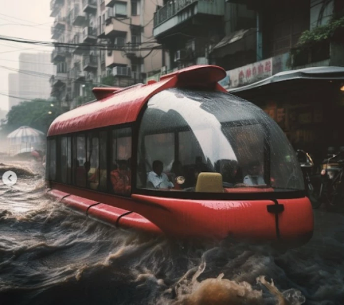 मुंबईच्या तुंबईवर भन्नाट जुगाड, AI आर्टिस्टची आयडियाची कल्पना