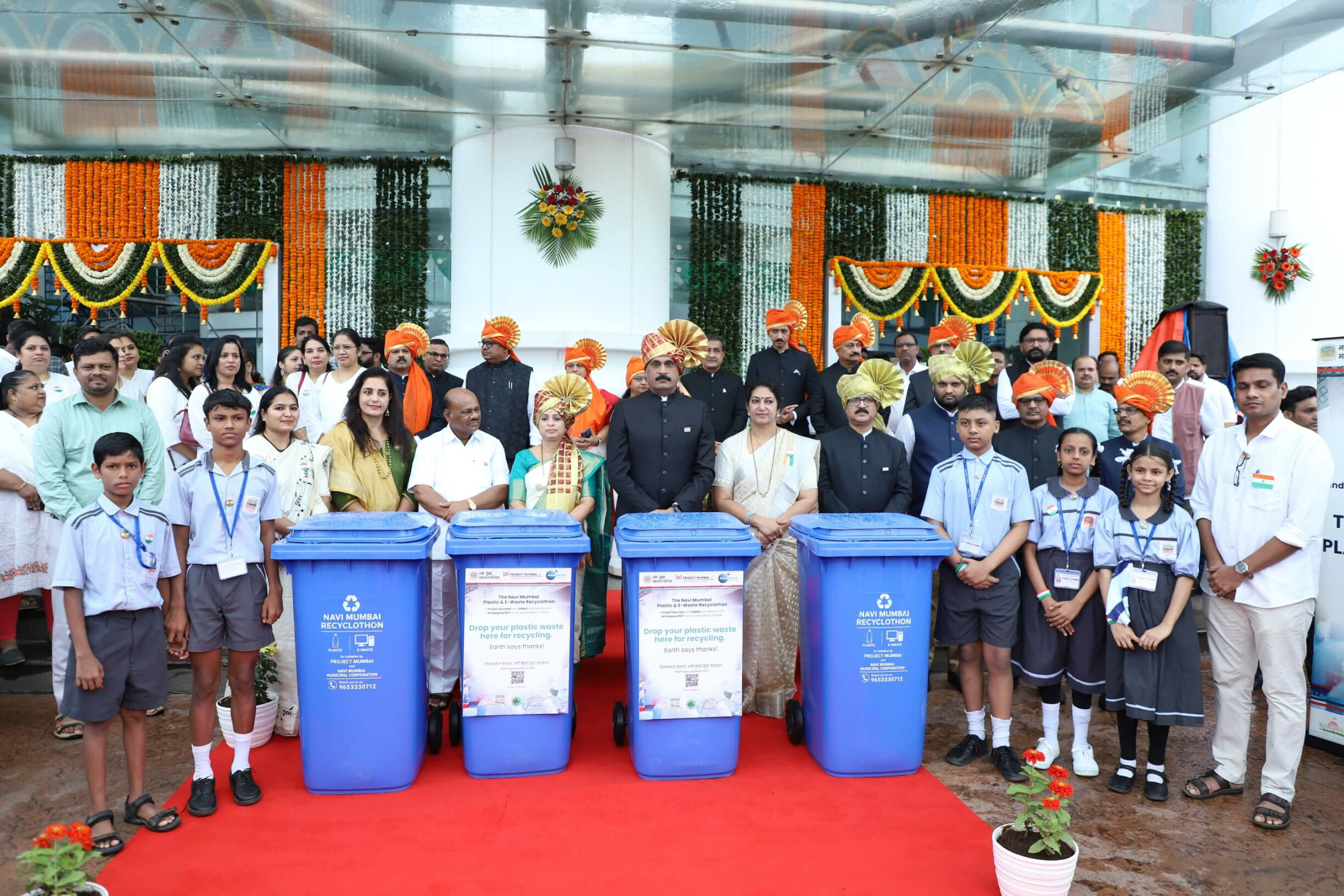 Navi Mumbai Distributes Recycled Plastic Bins and Garden Benches on Independence Day