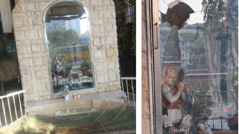 Vandalism in Mumbai: Mother Mary Grotto Opposite Our Lady of Lourdes Church Attacked Vandalism in Mumbai: Mother Mary Grotto Opposite Our Lady of Lourdes Church Attacked